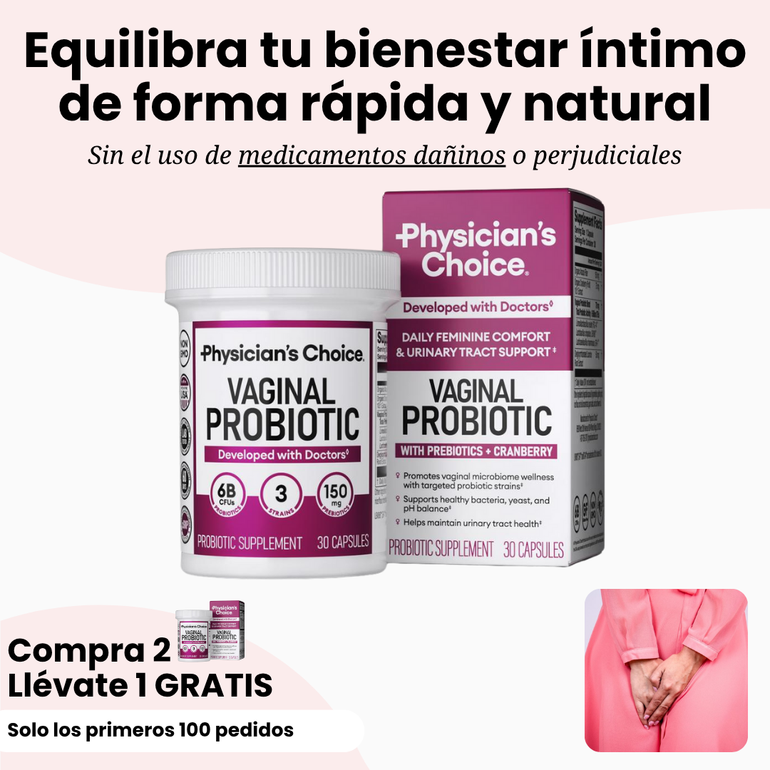 Probiótico Vaginal de Máximo Cuidado – Control del Olor, Equilibrio del pH y Apoyo Diario a la Salud Íntima con Arándano y Prebióticos