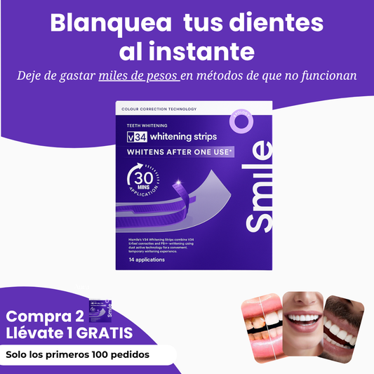 Smile V34 Tiras Blanqueadoras